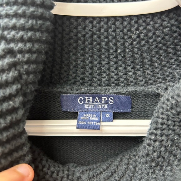 Chaps Women’s Black Knit Mock Neck Sweater - Picture 4 of 5